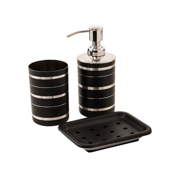 Homebox- 3-Piece Rims Bath Set Black/Silver