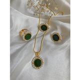 Jewels By Noor- green pearl set