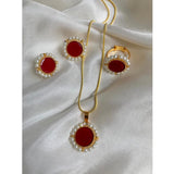Jewels By Noor- maroon pearl set
