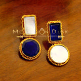 Medallion Dusk- Blue and White Shapero Earrings