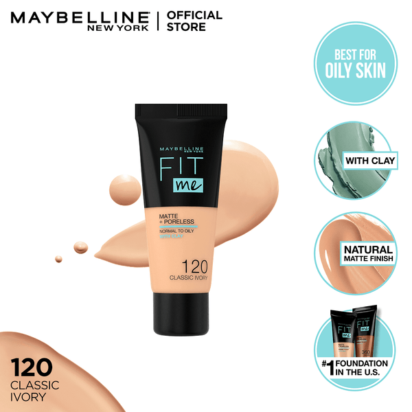 Maybelline New York Fit Me Foundation Matte + Poreless 120 Classic Ivory 30 ml