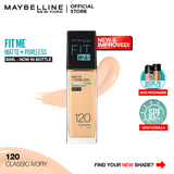 Maybelline New York- New Fit Me Matte + Poreless Liquid Foundation SPF 22 - 120 Classic Ivory 30ml - For Normal to Oily Skin