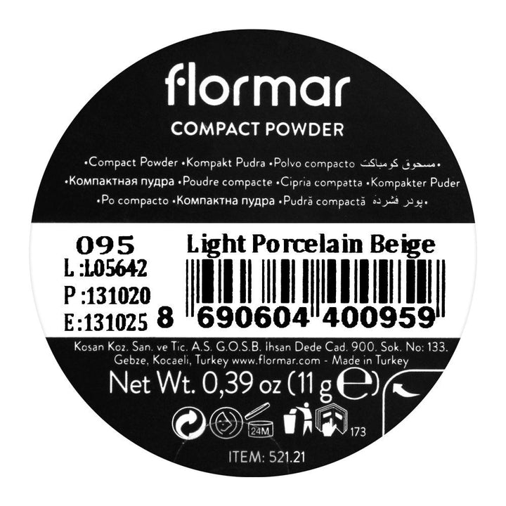 Flormar 11Gt-C Compact Powder 95 Light Porcelain Beige