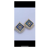 Jewels By Noor- blue kundan gajra earrings