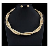 Dama Rusa- Golden Spiral Tangled Jewellery Set for Women- TM-ER-21