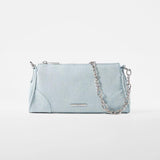 Bershka- Mini Handbag With Chain And Corner Details - Light Blue