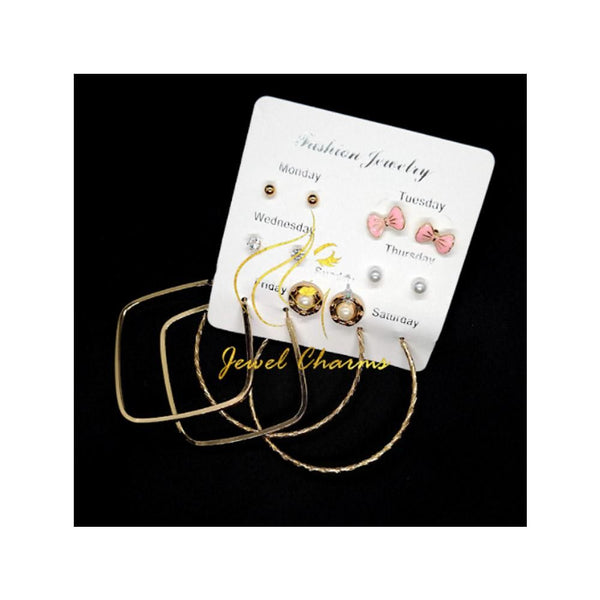 Jewel charms- Square Hoops Pack with Studs