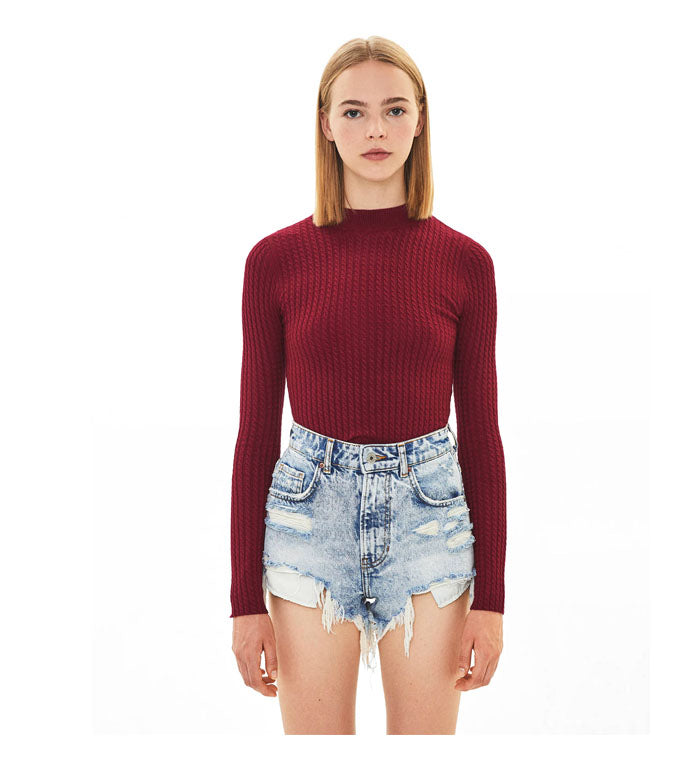 Bershka- Garnet High Neck Sweater by Bagallery Deals priced at #price# | Bagallery Deals