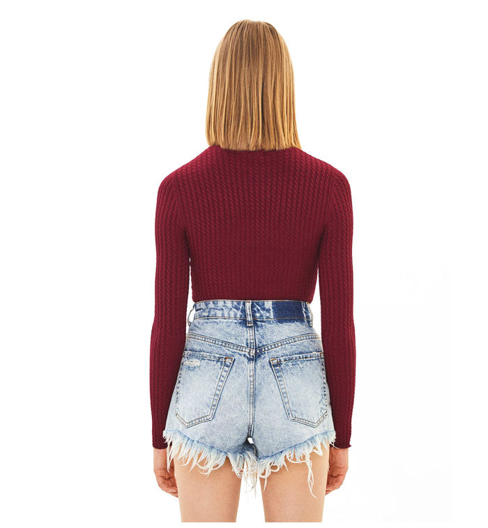 Bershka- Garnet High Neck Sweater by Bagallery Deals priced at #price# | Bagallery Deals