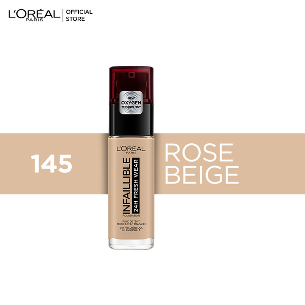 LOreal Paris- Infallible 24H Foundation 145 Rose Beige, 30 ml