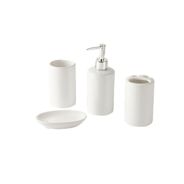 Homebox- 4-Piece Mica Bath Set White