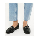 New Look- Black Quilted Metal Bar Loafers mFor Women