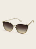 Shein- Transparent Frame Flat Lens Sunglasses