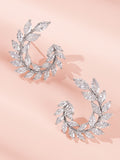 Shein- Rhinestone Leaf Hoop Earrings 1pair