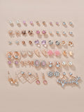 Shein- 30pairs Rhinestone Decor Earrings