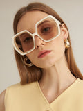 Shein- Motif Premium Oversized Polygonal Frame Sunglasses