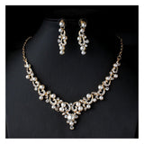 Dama Rusa- Rose Gold Pearl Rhinestone Crystal Jewellery Set for Women- TM-ER-23