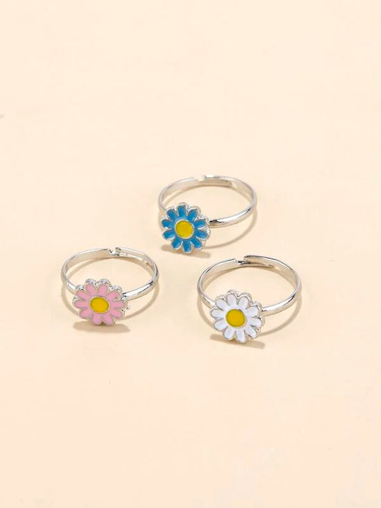 Shein- 3-piece floral ring