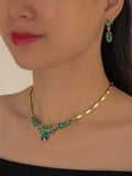 Shein- 1pc Rhinestone Decor Necklace & 1pair Earrings