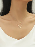 Shein- Letter Pendant Layered Necklace