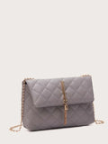 Shein - Metal Tassel Decor Quilted Crossbody Bag