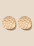 Shein- Textured Round Design Stud Earrings
