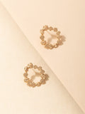 Shein- Hollow Out Gold Stud Earrings