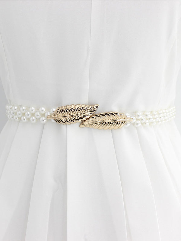 Shein- Faux Pearl Beaded Belt