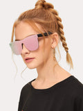Shein- Rivet Decor Tinted Lens Sunglasses