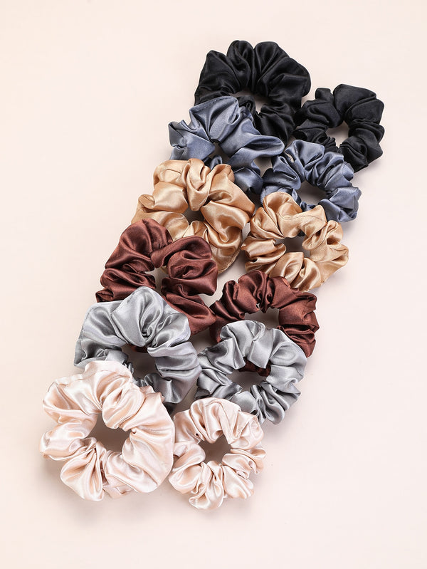 Shein- 12pcs Plain Pleated Scrunchie