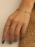 Shein- Rhinestone Decor Cuff Bracelet & Cuff Ring