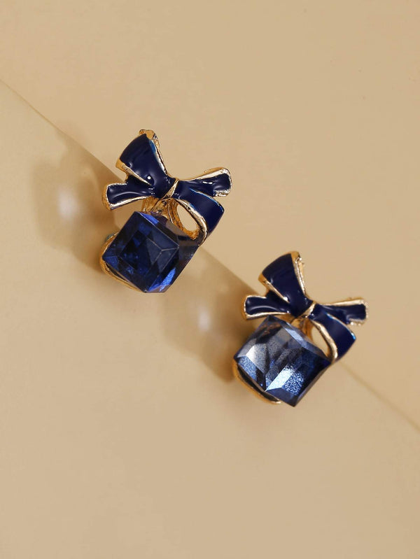 Shein- Bead Decor Bow Earrings