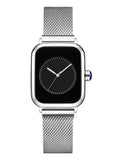 Shein- Mesh Strap Rectangle Pointer Quartz Watch