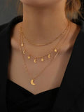 Shein- Layered necklace with a star and moon pendant
