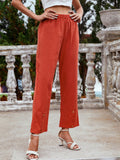 Shein- Solid Button Detail Straight Leg Pants