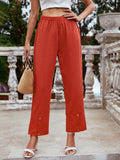 Shein- Solid Button Detail Straight Leg Pants