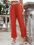 Shein- Solid Button Detail Straight Leg Pants