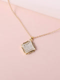 Shein- Rhinestone Decor Geometric Charm Necklace