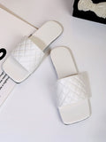 Shein- Minimalist Quilted Slide Sandals