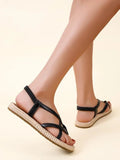 Shein- Strappy Flat Thong Sandals