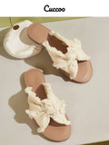 Shein- Cuccoo - Fringe Trim Slide Sandals