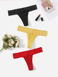 Shein- 3pack Contrast Lace Thong Set