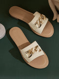 CUCCOO - Chain Decor Slide Sandals