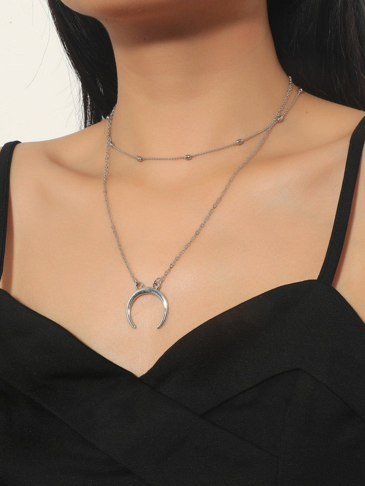 Shein- 2pcs Moon Charm Necklace