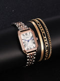 Shein- 1pc Pointer Quartz Watch & 3pcs Bracelet