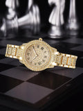 Shein- 1pc Rhinestone Decor Quartz Watch & 1pc Bracelet