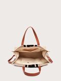 Shein- Beige Striped shoulder bag