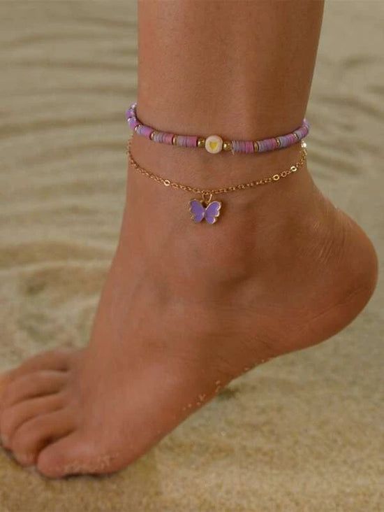 Shein- Anklet with butterfly pendant - 2 pcs