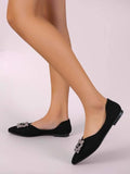 Shein- Pointed toe ballet flats with rhinestones