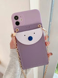 Shein - 1Pc Chain Detail Wallet Iphone Case